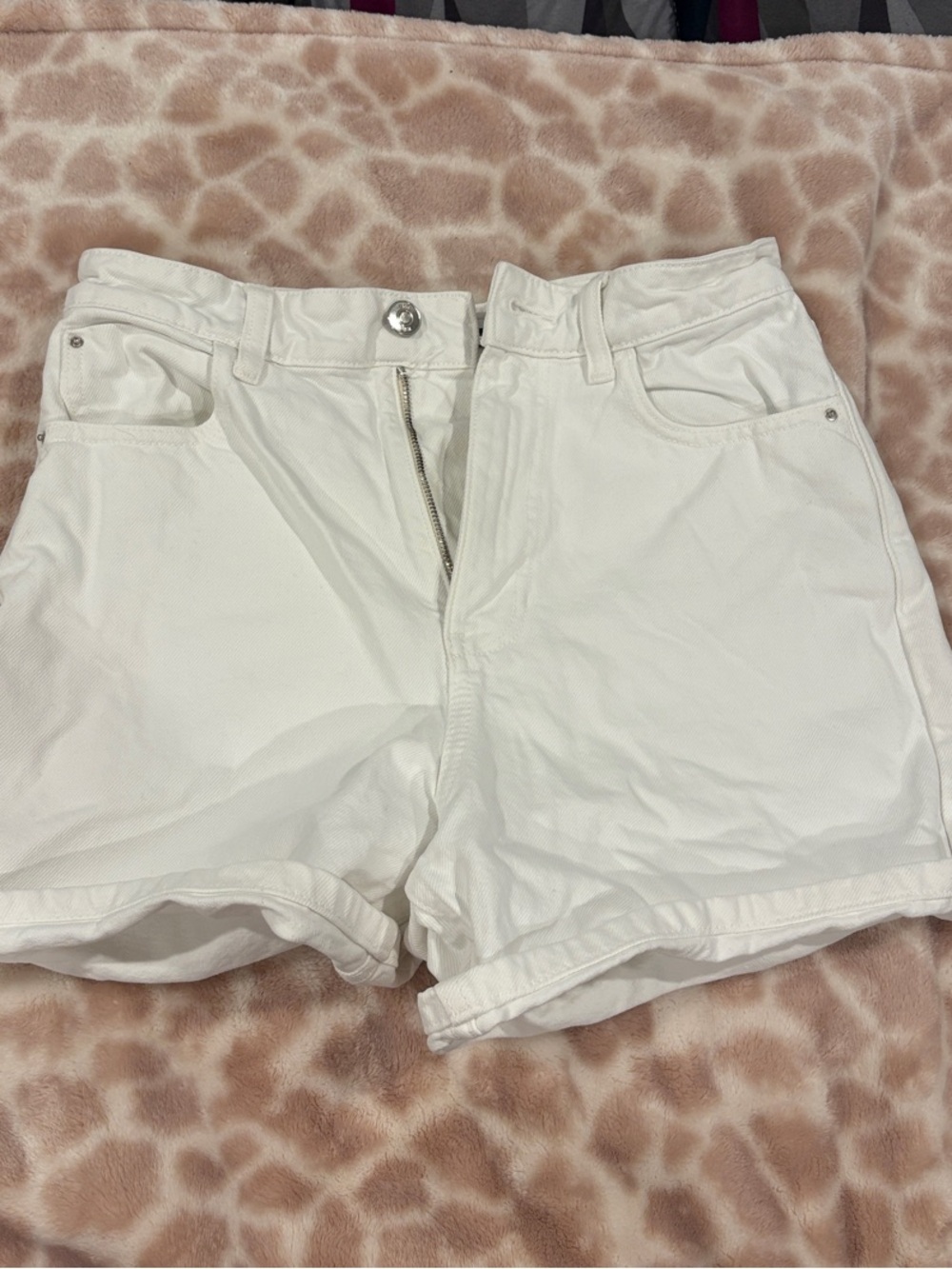 Zara White Denim Jean Shorts